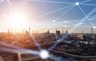 Usine vue du haut représentant l’industrialisation et la modernisation des infrastructures en Afrique